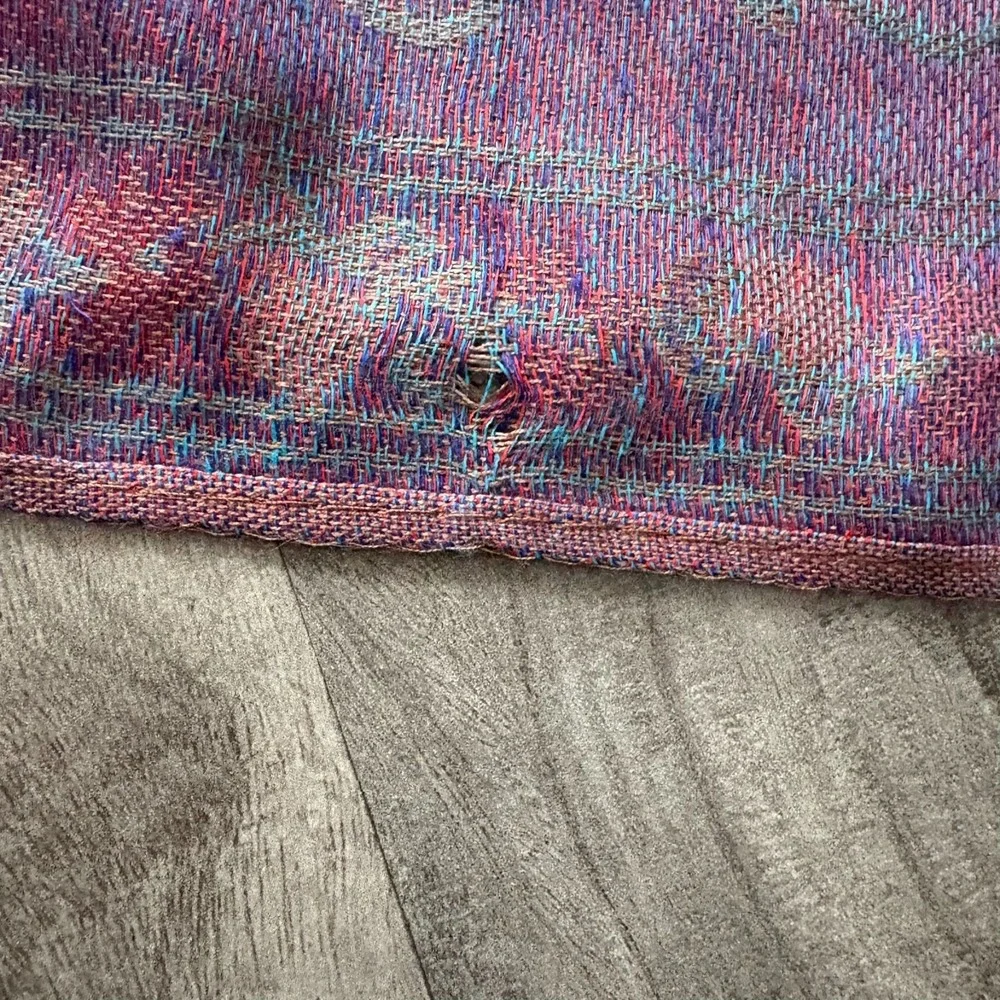 SAM WELL Pashmina Scarf‎ 100% Cashmere Made in NEPAL Purple Floral 27x70 inch
